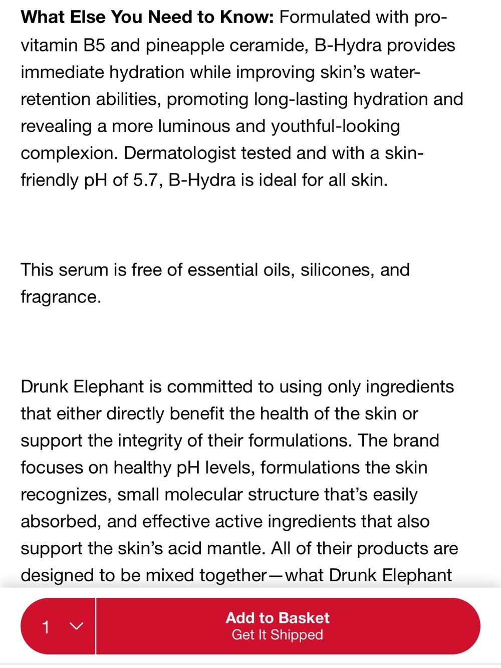 Drunk Elephant B-Hydra Intensive Hydration Serum - Picture 5 of 5